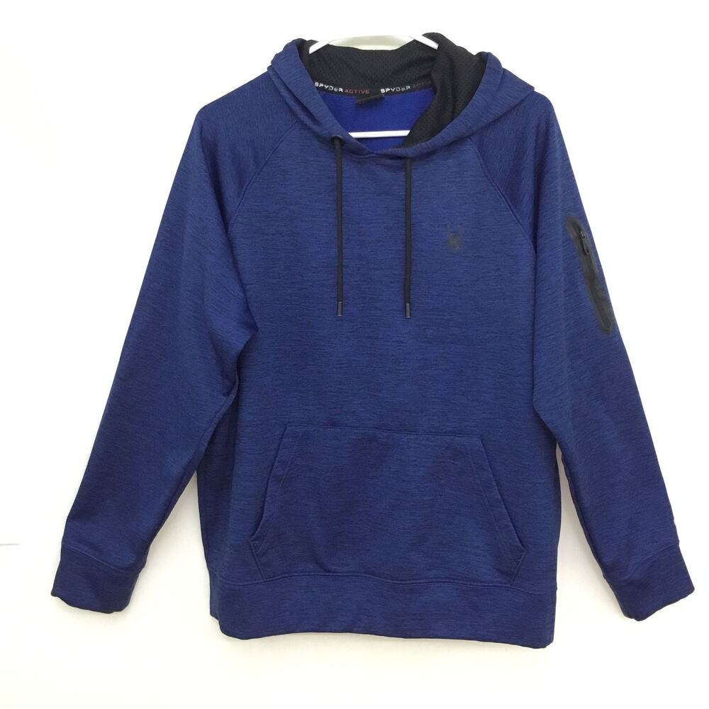 SPYDER ACTIVE Mens Breathable Quick Dry pull over Blue Hoodie Size S